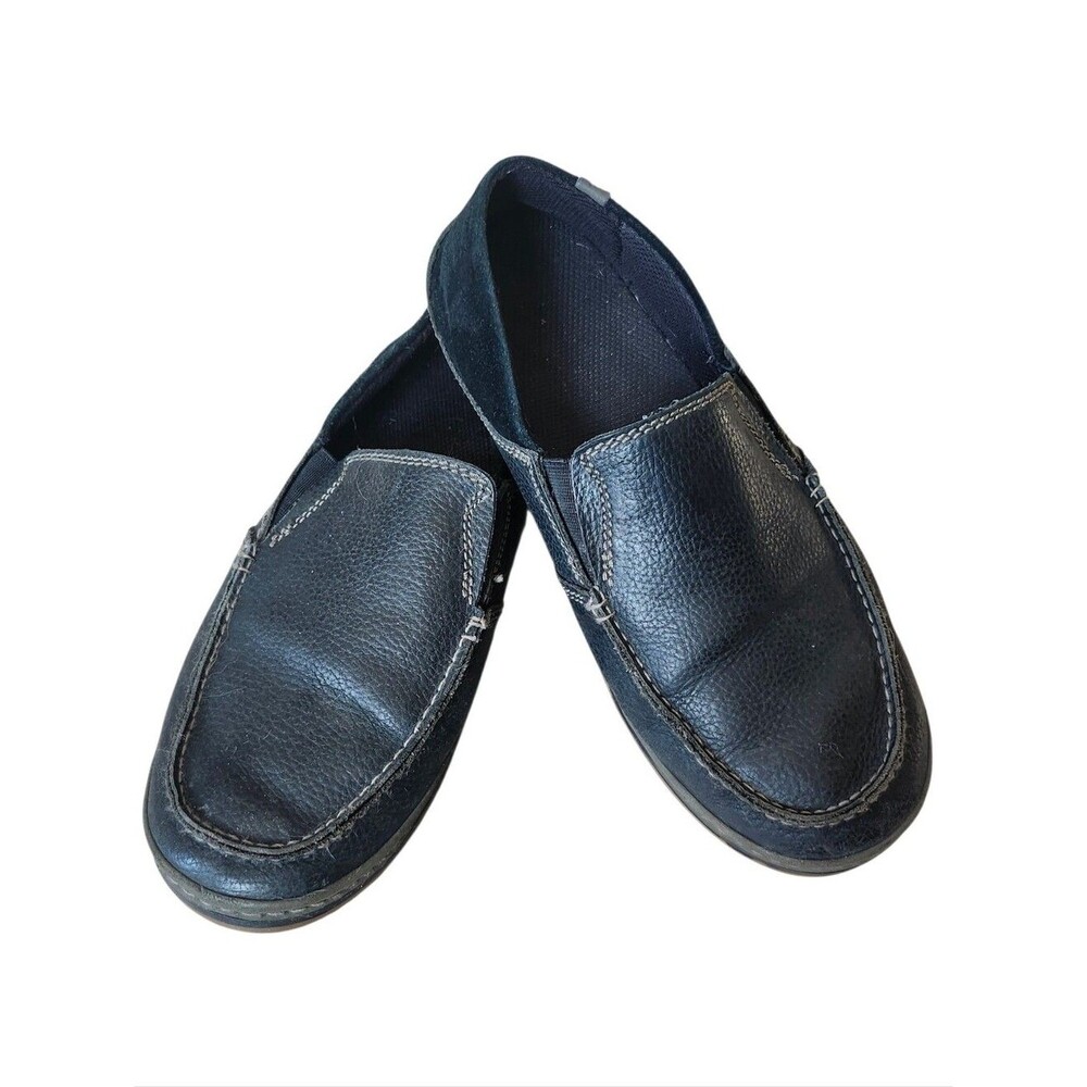 Teva Black Leather Clifton Creek Slip-on Moccasin Loafers. Sz. 8.5